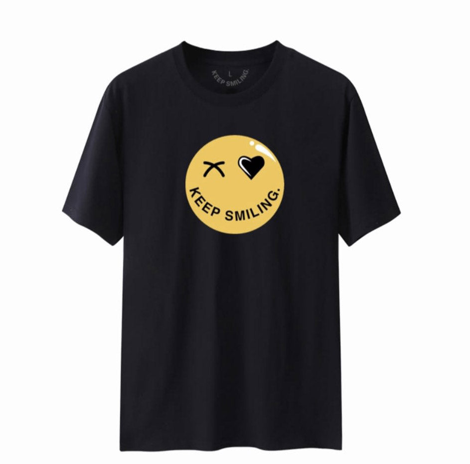 Schwarzes Smiley-T-Shirt