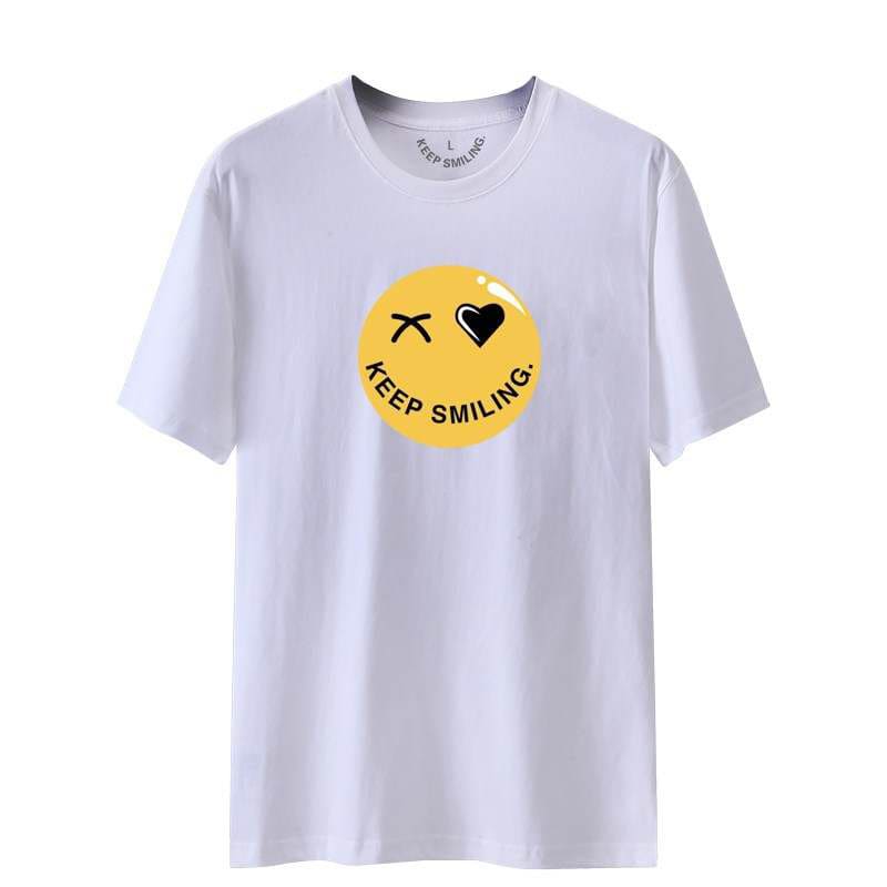 Weißes Smiley-T-Shirt